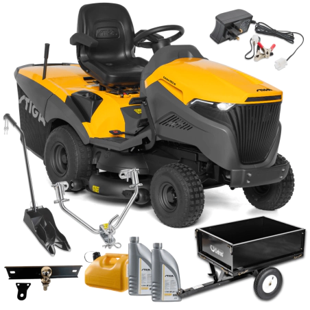 Zestaw Stiga Estate 9102 W + Przyczepka max. 225 kg + Kanister + 2x Olej