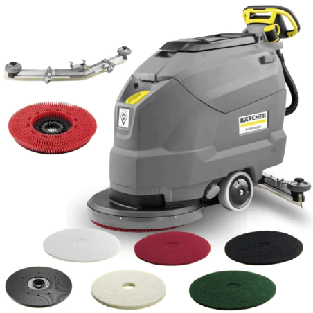 Zestaw Karcher BD 50/50 C Bp Classic + Talerz napędowy do padów + Duży pakiet padów do każdego zadania