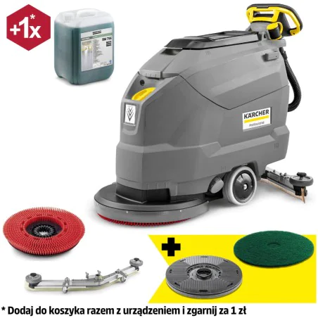 Zestaw Karcher BD 50/50 C Bp Classic + Talerz napędowy do padów + Pady średnio-twarde