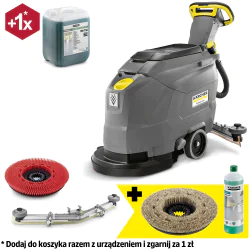 Zestaw Karcher BD 43/25 C Bp + Miękka szczotka tarczowa + Płyn do posadzek