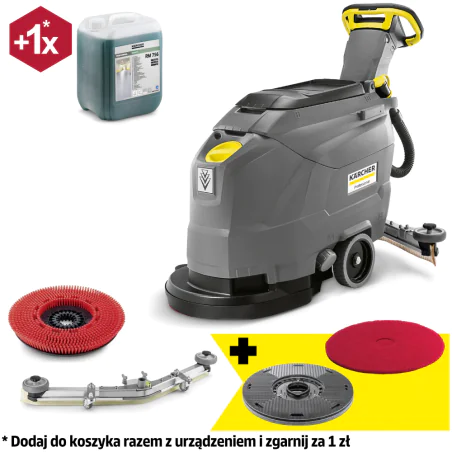 Zestaw Karcher BD 43/25 C Bp + Talerz napędowy do padów + Pady średnio-miękkie