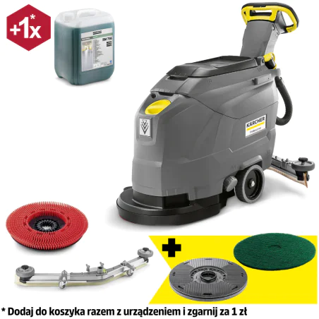 Zestaw Karcher BD 43/25 C Bp + Talerz napędowy do padów + Pady średnio-twarde