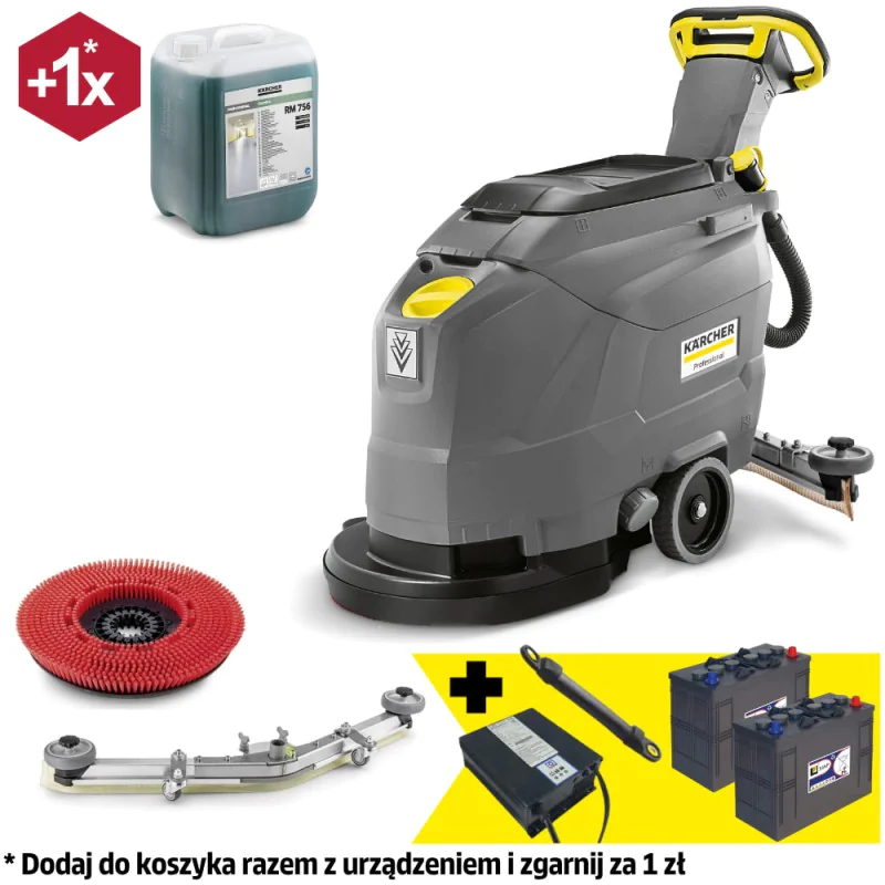 Zestaw Karcher BD 43/25 C Bp w zestawie z akumulatorem i ładowarką + Mostek