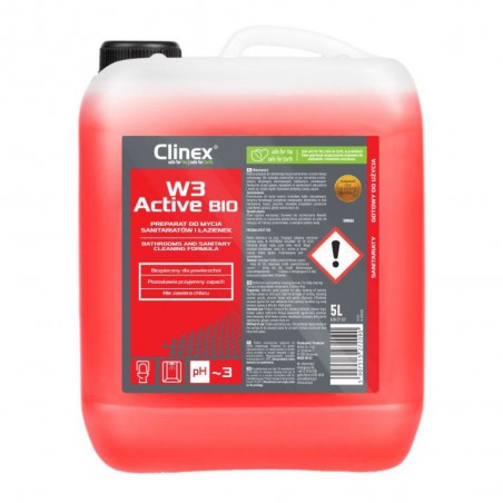 Płyn do mycia sanitariatów i łazienek Clinex W3 Active Bio (5 l)