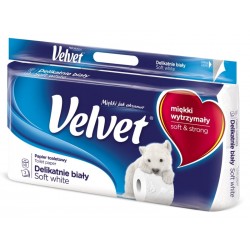 Papier toaletowy Velvet delikatnie biały 3 warstwowy 8 rolek