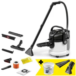 Zestaw Karcher SE 4 + Ssawka samochodowa + Dysza do prania tapicerki + Proszek RM 760 iCapsol