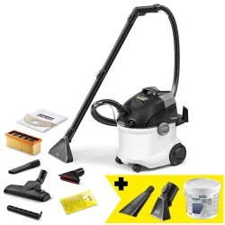 Zestaw Karcher SE 5 + Ssawka samochodowa + Dysza do prania tapicerki + Proszek RM 760 iCapsol