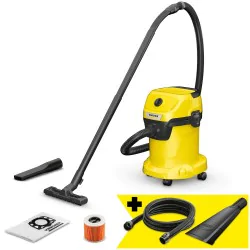 Zestaw Karcher WD 3 V-15/6/20 + Ssawka samochodowa + Przedłużka węża ssącego 3.5 m