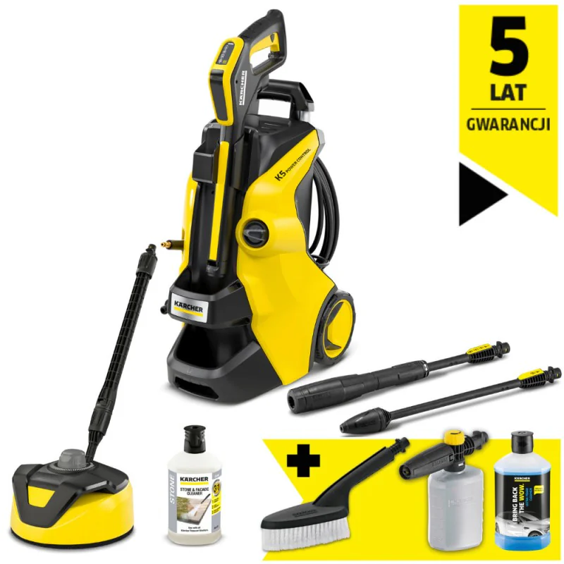 Zestaw Myjka Ciśnieniowa Karcher K5 Power Control Home T-Racer T 5 + Miękka szczotka myjąca + Pianownica FJ 6 + Ultra piana - 1 
