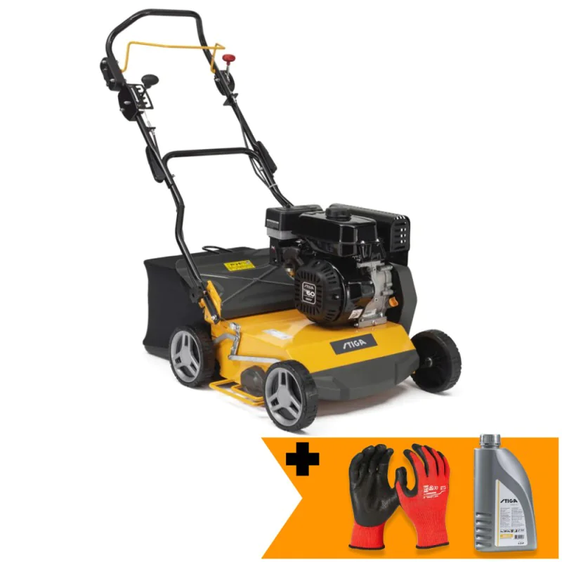 Zestaw Wertykulator Stiga SVP 40 G Spalinowy + Olej silnikowy SAE30 Stiga 1,4L + Rękawice robocze