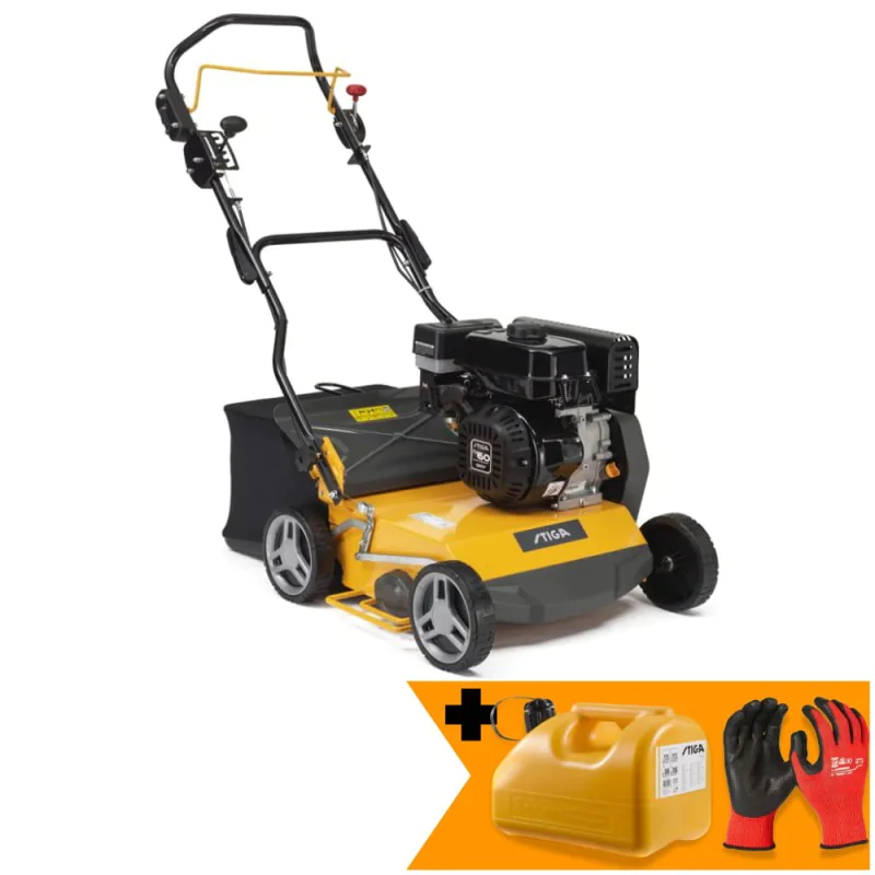 Zestaw Wertykulator Stiga SVP 40 G Spalinowy + Kanister 5L z nalewakiem + Rękawice robocze