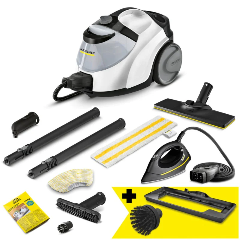 Zestaw Karcher SC 5 EasyFix Iron z Żelazkiem + Nakładka do dywanów + Duża, okrągła szczotka