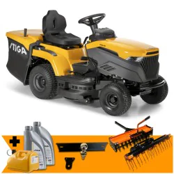 Zestaw Stiga Estate 384 + Wertykulator i Aerator + Hak + Kanister + 2x Olej