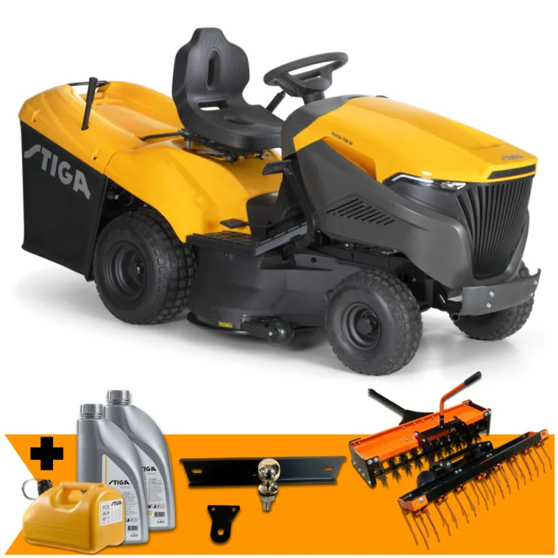 Zestaw Stiga Estate 798 W + Wertykulator i Aerator + Hak + Kanister + 2x Olej