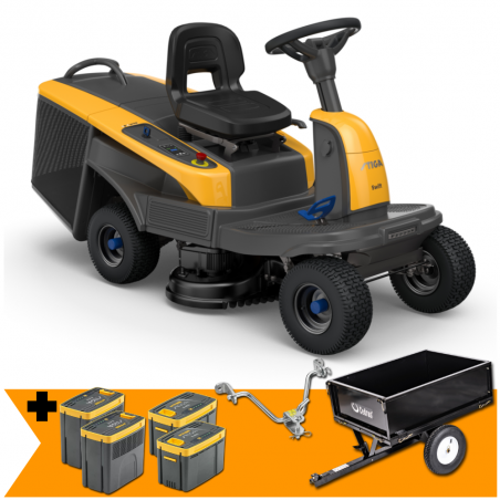 Traktor ogrodowy akumulatorowy Stiga Swift 372e (170L 2000m² Automat) SET