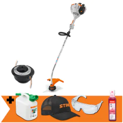 Zestaw Stihl FS 40 + Olej do mieszanki + Kanister na benzynę + Okulary + Czapka