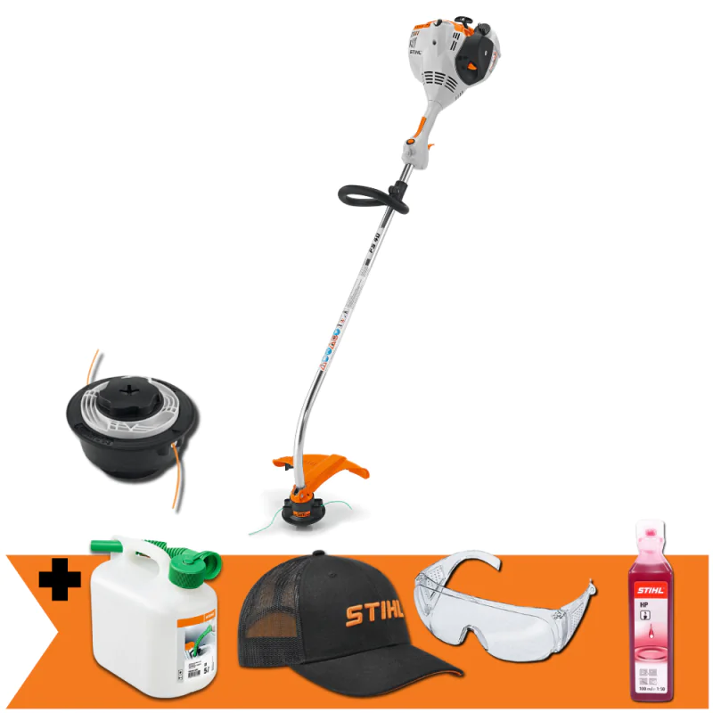 Zestaw Stihl FS 40 + Olej do mieszanki + Kanister na benzynę + Okulary + Czapka
