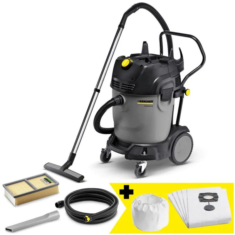 Zestaw Karcher NT 65/2 Tact² + Materiałowe worki filtracyjne + Filtr membranowy Zestaw Karcher NT 65/2 Tact² + Materiałowe worki filtracyjne + Filtr membranowy