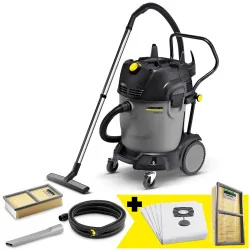 Zestaw Karcher NT 65/2 Tact² + Materiałowe worki filtracyjne + Płaski filtr falisty