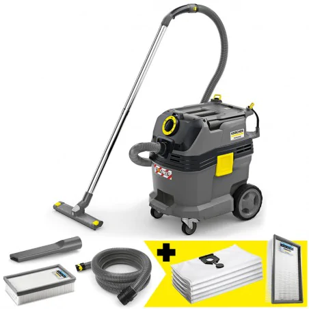 Zestaw Karcher NT 30/1 Tact L + Worki flizelinowe + Płaski filtr do pracy na sucho i mokro