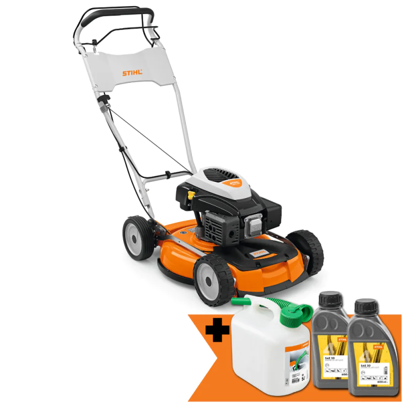 Zestaw Stihl RM 4 RTP + 2x Olej silnikowy + Kanister z nalewakiem - 5 litrów