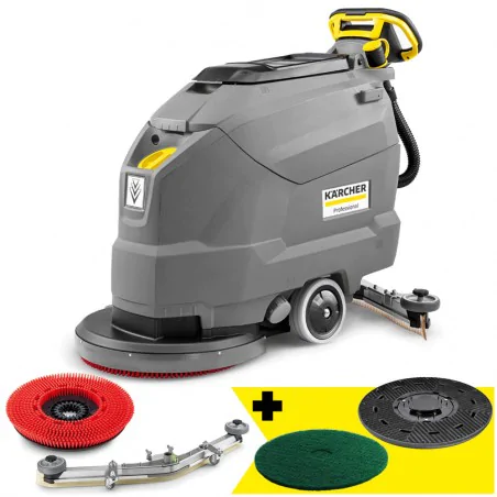 Zestaw Karcher BD 50/50 C Bp Classic + Talerz napędowy do padów + Pady średnio-twarde