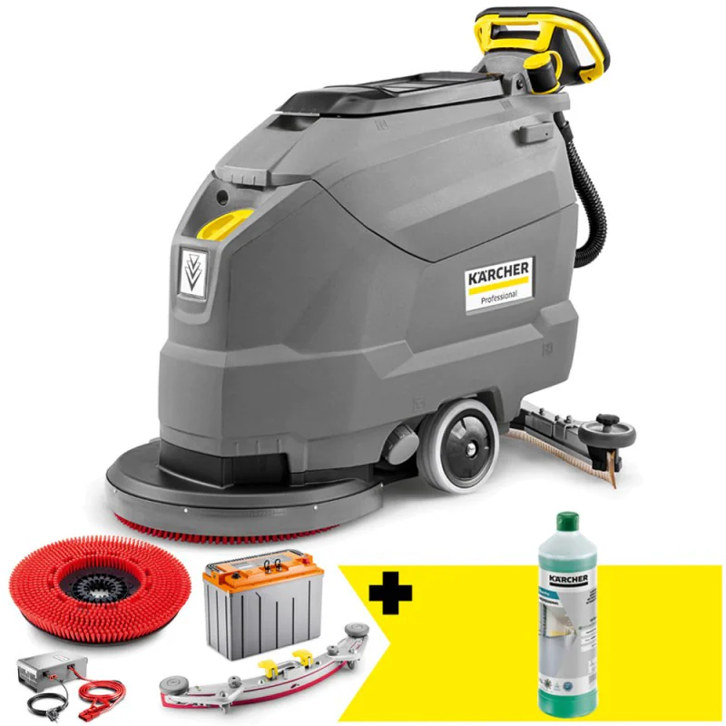 Zestaw Karcher BD 50/50 C Classic Bp Pack 80Ah Li+FC + Płyn do posadzek