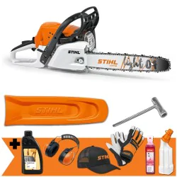 Zestaw Stihl MS 251 + Olej do piły + Olej do mieszanki + Butelka do mieszanki + Nauszniki + Rękawice + Czapka