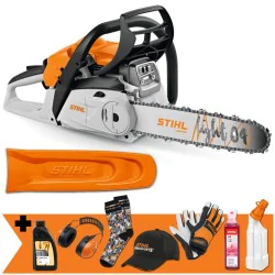 Zestaw Stihl MS 212 C-BE + Zatyczki do uszu + Olej do pił + Olej do mieszanki + Butelka do mieszanki + Nauszniki