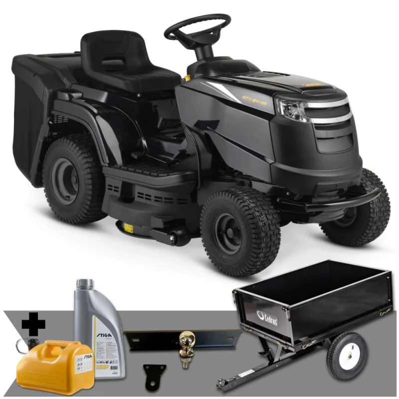 Zestaw Alpina AT4 84 HA + Przyczepka max. 225 kg + Hak + Kanister na benzynę + 2x Olej