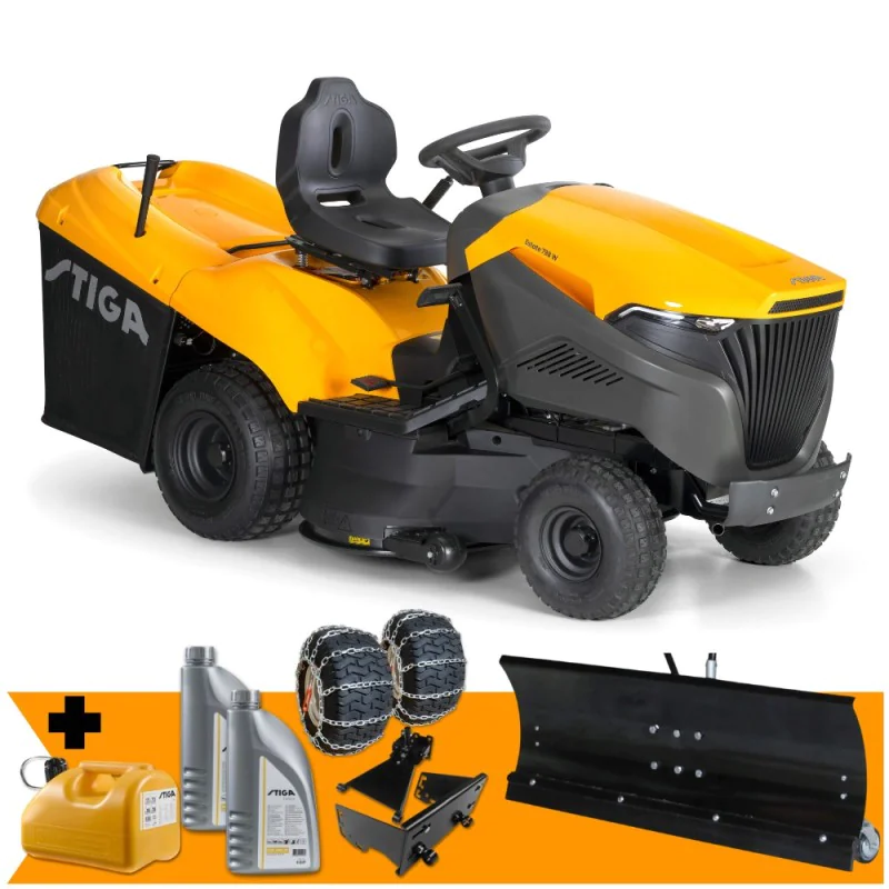 Zestaw Stiga Estate 798 W + Pług 100 cm do odśnieżania + Łańcuchy + Mocowanie + Kanister + 2x Olej