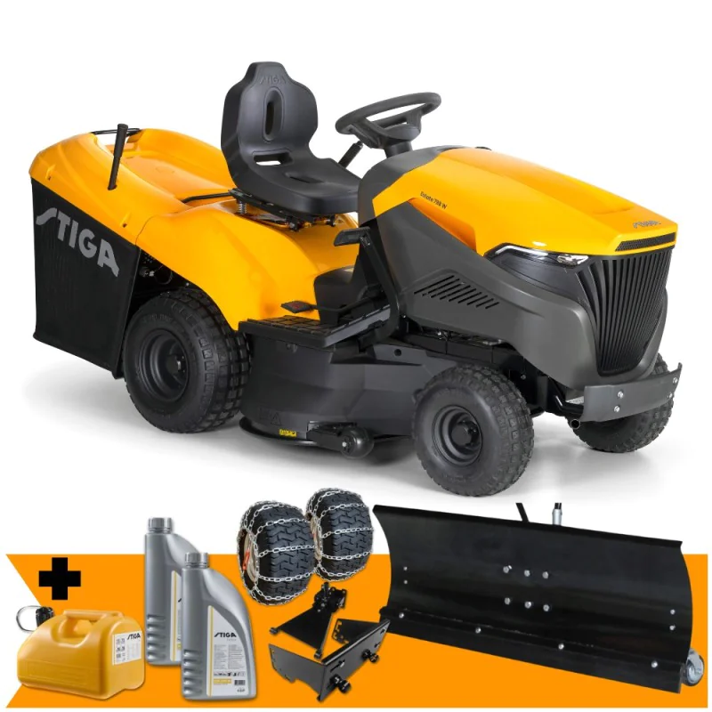 Zestaw Stiga Estate 798 W + Pług 120 cm do odśnieżania + Łańcuchy + Mocowanie + Kanister + 2x Olej