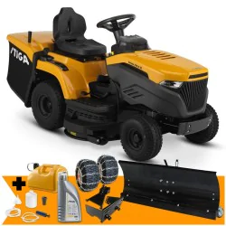 Zestaw Stiga Estate 398 W SE + Pług do odśnieżania 120 cm + Łańcuchy + Mocowanie + Kanister + Olej + Zestaw do odsysania