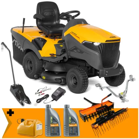 Zestaw Stiga Estate 9102 W + Kanister + 2x Olej + Wertykulator i Aerator