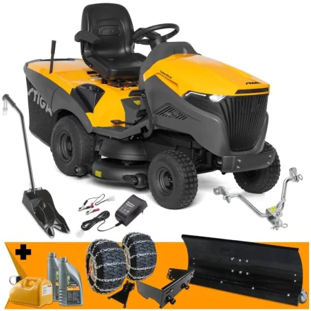 Zestaw Stiga Estate 9102 W + Pług do odśnieżania 100 cm + Mocowanie + Łańcuchy na koła + Kanister + 2x Olej