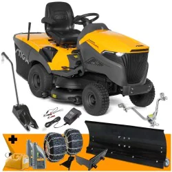 Zestaw Stiga Estate 9102 W + Pług do odśnieżania 120 cm + Mocowanie + Łańcuchy na koła + Kanister + 2x Olej