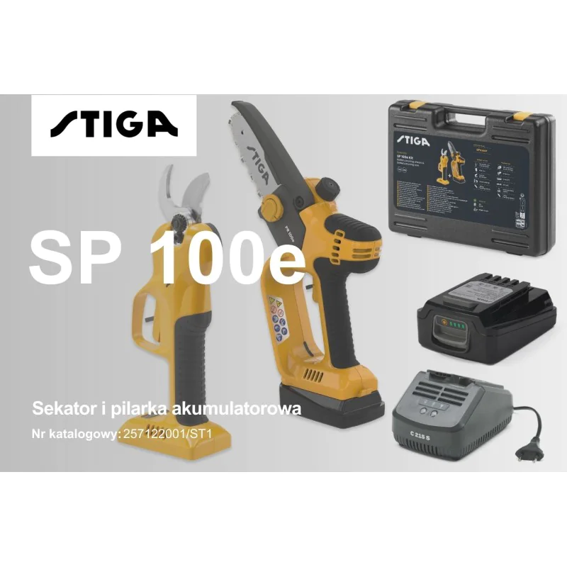 STIGA SP 100e Zestaw: Sekator + Pilarka + Akumulator + Ładowarka (20 V) 257122001/ST1