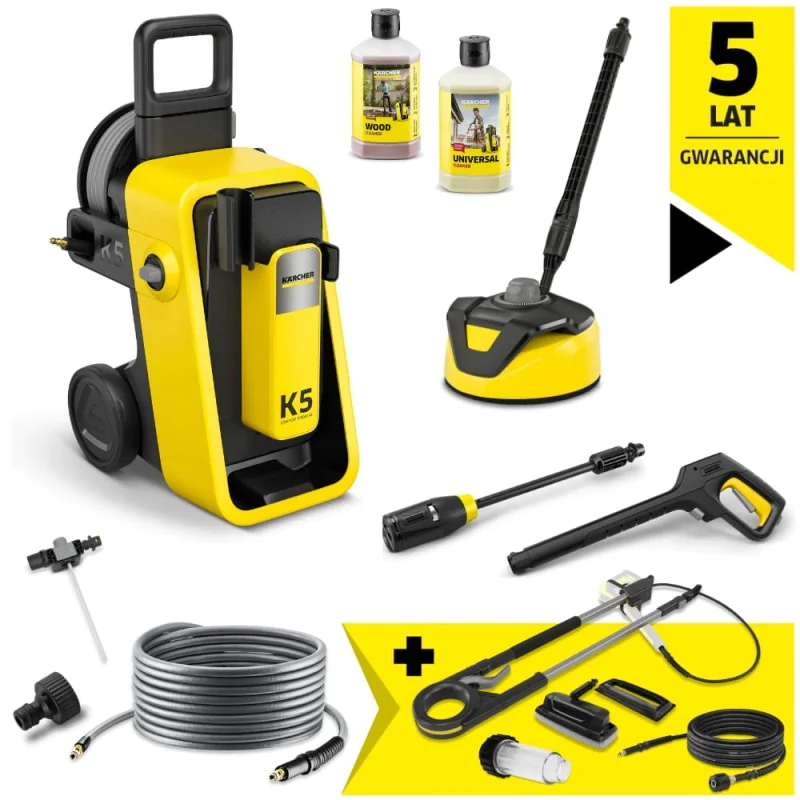 Zestaw Karcher K 5 Comfort Premium Home Wood + Lanca teleskopowa do czyszczenia elewacji i szyb + Przedłużka węża 10 m + Filtr d