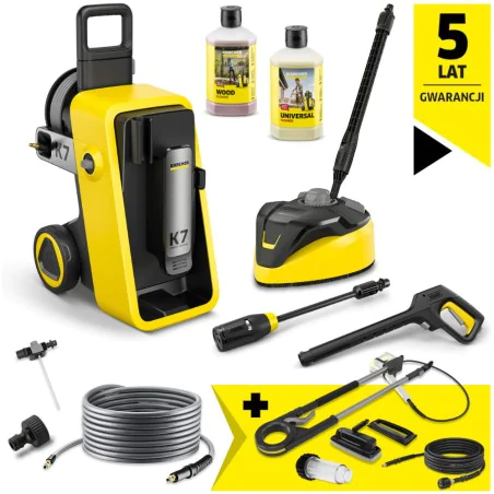 Zestaw Karcher K 7 Comfort Premium Home Wood + Lanca teleskopowa do czyszczenia elewacji i szyb + Przedłużka węża 10 m + Filtr d