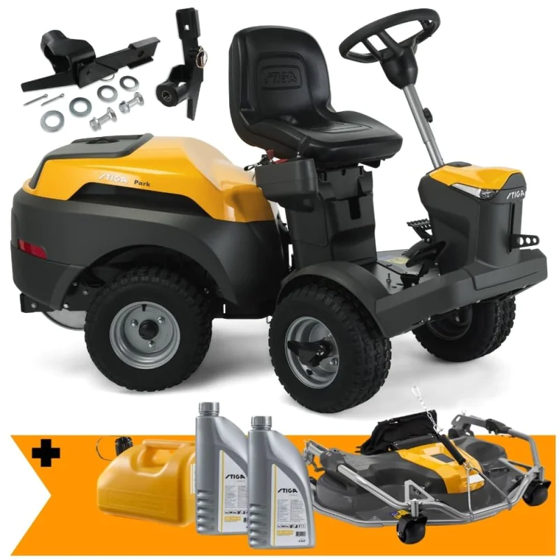 Zestaw Stiga Park 500 W + Agregat tnący Combi 100 Q Plus + Kanister + 2x Olej