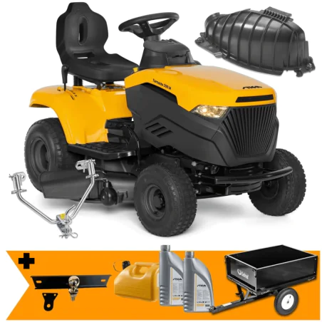 Zestaw Stiga Tornado 398 M + Przyczepka max. 225 kg + Hak + Kanister + 2x Olej