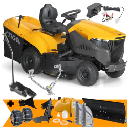 Zestaw Stiga Estate 798 W + Pług 120 cm do odśnieżania + Łańcuchy + Mocowanie + Kanister + 2x Olej