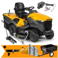 Zestaw Stiga Estate 9122 W + Przyczepka max. 225 kg + Zaczep + Kanister + 2x Olej