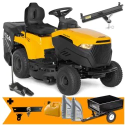 Zestaw Stiga Estate 384 M + Przyczepka max. 225 kg + Hak + Kanister + 2x Olej