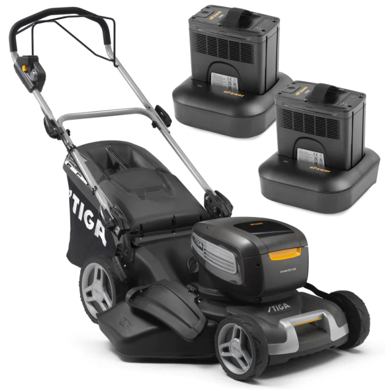 Stiga Combi 50 V AE Kosiarka akumulatorowa w zestawie z 2 akumulatorami i szybkimi ładowarkami (2.20 kW, 48 cm, 70 l) - 29450789