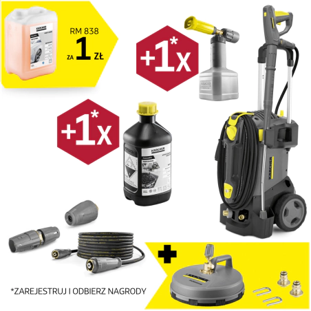 Zestaw Karcher HD 5/15 C Plus + Turbodysza + Przystawka FR Classic + Zestaw dysz do FR