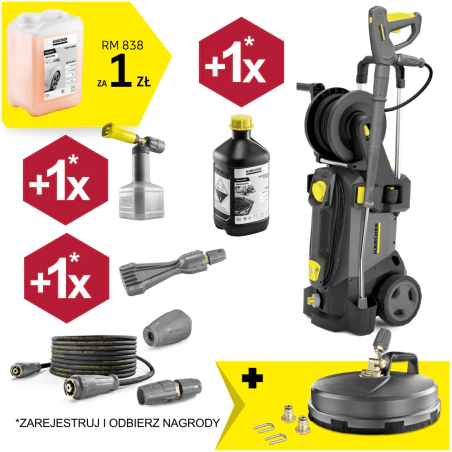 Zestaw Karcher HD 5/15 CX Plus + Turbudysza + Przystawka FR Classic + Zestaw dysz do FR