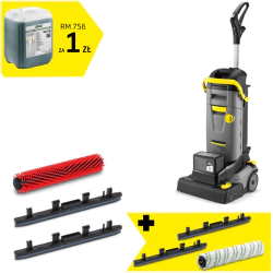Zestaw Szorowarka Kompaktowa Karcher BR 30/4 C + Belka ssąca 2 szt.+ Pad walcowy z mikrofibry