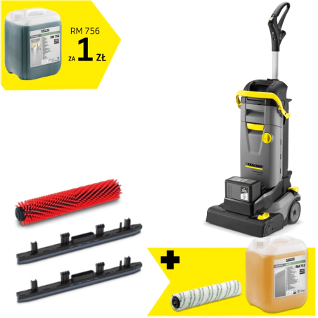 Zestaw Karcher BR 30/4 C + Pad walcowy z mikrofibry + Środek czyszczący RM 753 - 10 litrów