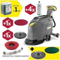 Zestaw Karcher BD 43/25 C Bp + Talerz napędowy do padów + Pady średnio-twarde